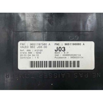 Recambio de caja reles / fusibles para peugeot 307 (s1) 2.0 hdi cat referencia OEM IAM 9651196880 OBSERVAR FOTO 9651197580