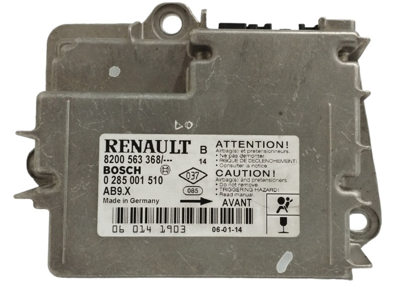 Recambio de centralita airbag para renault clio iii 1.5 dci diesel cat referencia OEM IAM 8200563368 0285001510 