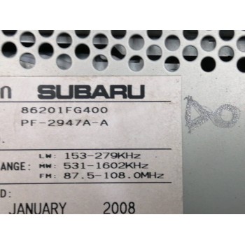 Recambio de sistema audio / radio cd para subaru impreza hatchback (gr, gh, g3) 1.5 awd (gh3) referencia OEM IAM 86201FG400  