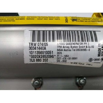Recambio de airbag delantero derecho para volkswagen touareg (7la) 3.0 v6 tdi dpf referencia OEM IAM 7L0880202  
