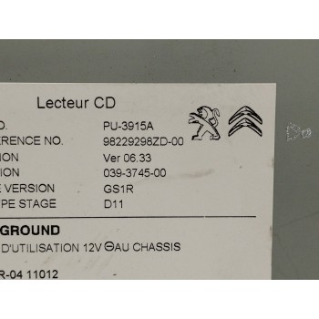 Recambio de sistema audio / radio cd para citroën c4 grand picasso 1.6 thp referencia OEM IAM 98229298ZD  