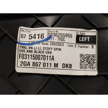 Recambio de guarnecido puerta delantera izquierda para volkswagen t-roc 1.0 tsi referencia OEM IAM 2GA867011 NEGRO 