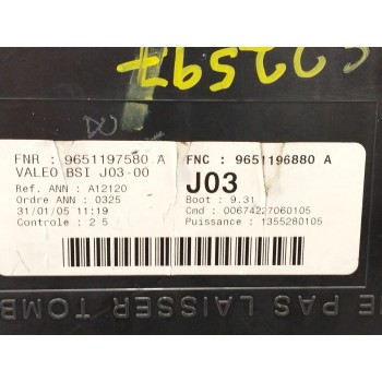 Recambio de caja reles / fusibles para peugeot 307 cc (s1) 1.6 16v cat referencia OEM IAM 9651197580  