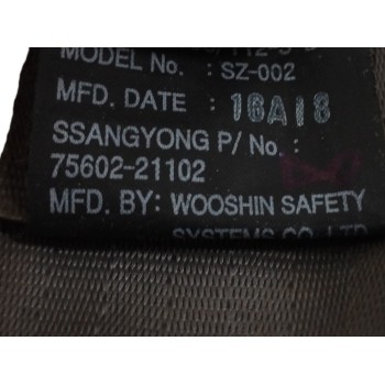 Recambio de cinturon seguridad trasero derecho para ssangyong rodius ii 2.2 xdi referencia OEM IAM   