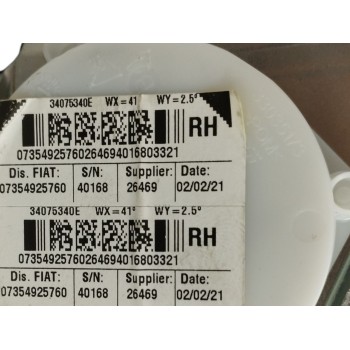 Recambio de cinturon seguridad trasero derecho para fiat 500 hybrid 1.0 referencia OEM IAM 07354925760  