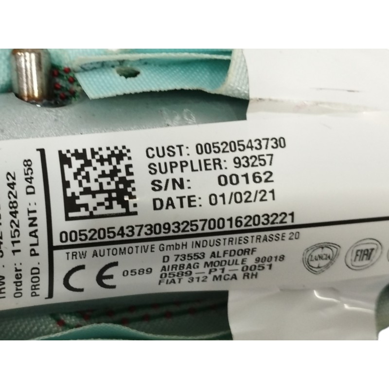 AIRBAG CORTINA DELANTERO DERECHO