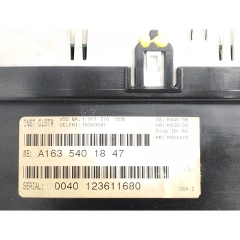 Recambio de cuadro instrumentos para mercedes-benz clase m (w163) 2.7 cdi 20v cat referencia OEM IAM A1635401847 15340087 