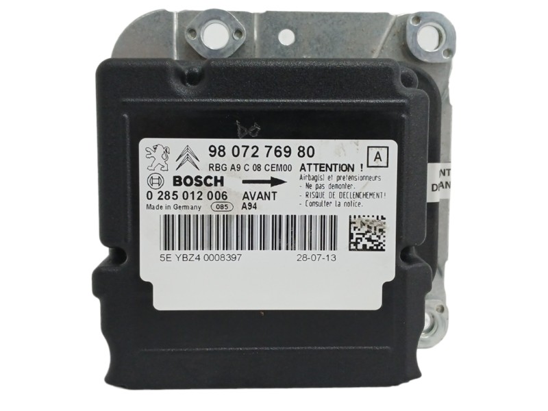 Recambio de centralita airbag para peugeot 2008 (--.2013) 1.6 16v e-hdi fap referencia OEM IAM 9807276980 0285012006 