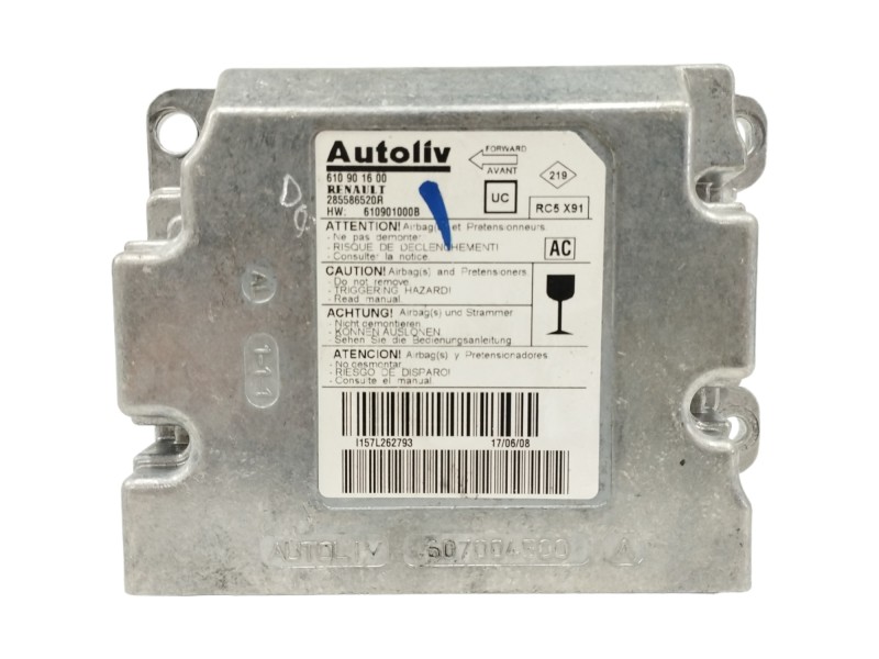 Recambio de centralita airbag para renault laguna grandtour iii 2.0 dci diesel fap referencia OEM IAM 285586520R 610901600 