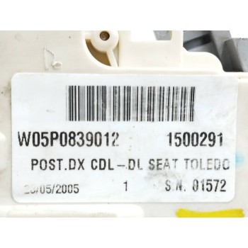 Recambio de cerradura puerta trasera derecha para seat toledo (5p2) hot referencia OEM IAM 5P0839012  