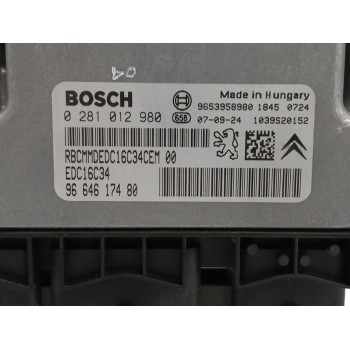 Recambio de centralita motor uce para citroën c4 picasso 1.6 16v hdi fap referencia OEM IAM 9664617480 0281012980 