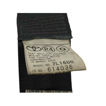 Recambio de cinturon seguridad trasero derecho para toyota yaris (ncp1/nlp1/scp1) 1.4 turbodiesel cat referencia OEM IAM 7L1600 