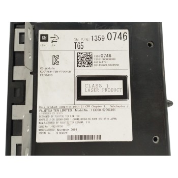 Recambio de sistema audio / radio cd para opel insignia berlina 2.0 16v cdti referencia OEM IAM 13590746 462144791 