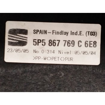 Recambio de bandeja trasera para seat toledo (5p2) hot referencia OEM IAM 5P5867769C  