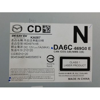 Recambio de sistema audio / radio cd para mazda cx-3 (dk) 2.0 skyactiv-g referencia OEM IAM DA6C669G0E MD497446 