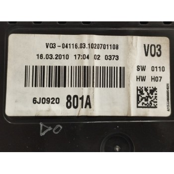 Recambio de cuadro instrumentos para seat ibiza sc (6j1) 1.6 tdi referencia OEM IAM 6J0920801A  