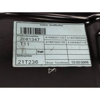 Recambio de elevalunas trasero izquierdo para mercedes-benz clase m (w164) 3.0 cdi cat referencia OEM IAM CABLE A1647303179 