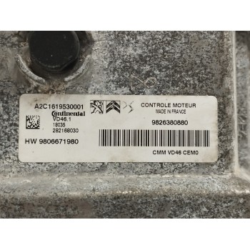 Recambio de centralita motor uce para citroën c4 picasso 1.2 12v e-thp referencia OEM IAM 9826380880 OBSERVAR FOTOS A2C161953000