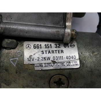 Recambio de motor arranque para ssangyong musso 2.9 turbodiesel cat referencia OEM IAM 6611513201  