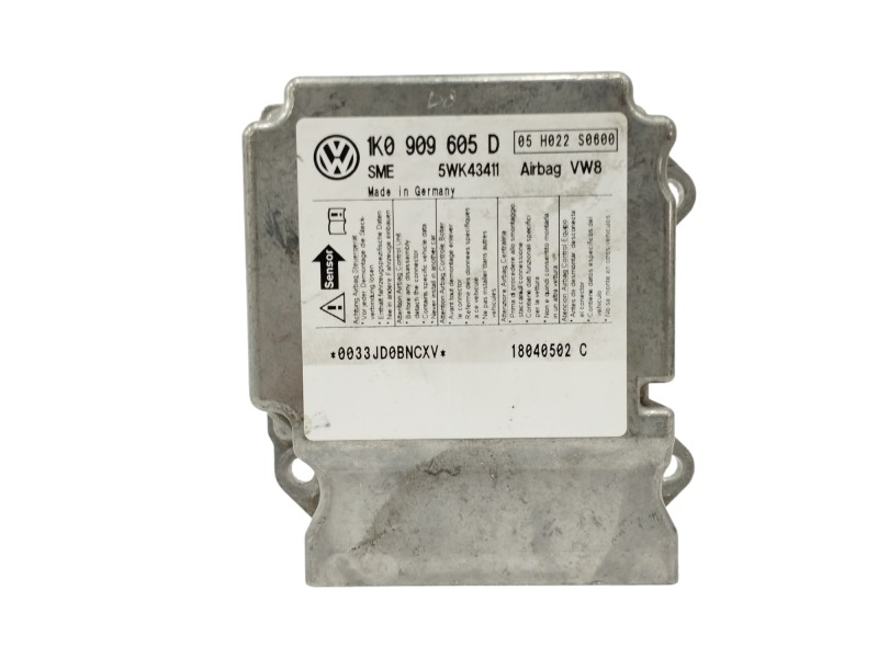 Recambio de centralita airbag para volkswagen golf v berlina (1k1) 1.9 tdi referencia OEM IAM 1K0909605D 5WK43411 