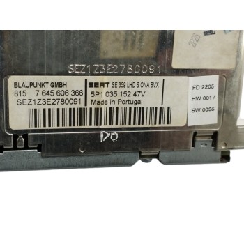 Recambio de sistema audio / radio cd para seat toledo (5p2) 2.0 tdi referencia OEM IAM 5P1035152  