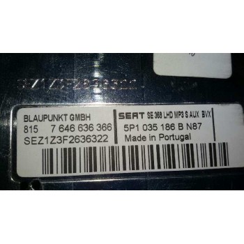 Recambio de sistema audio / radio cd para seat altea (5p1) 1.9 tdi referencia OEM IAM 7646636366  