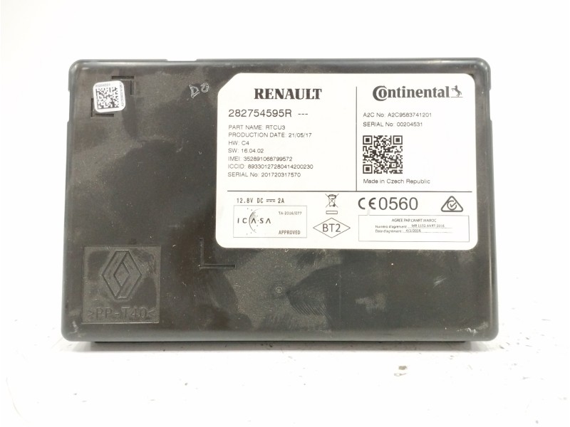 Recambio de modulo electronico para renault clio iv 0.9 referencia OEM IAM 282754595R Recambio de modulo electronico para renault clio iv 0.9 referencia OEM IAM 282754595R