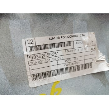 Recambio de paragolpes trasero para volkswagen t-roc 1.0 tsi referencia OEM IAM 2GA807301AB 2GA807521N 2GA807521