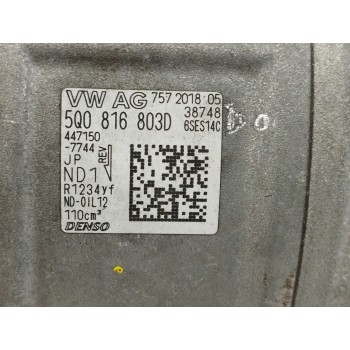 Recambio de compresor aire acondicionado para volkswagen t-roc 1.0 tsi referencia OEM IAM 5Q0816803D ENCHUFE DAÑADO 6SES14C