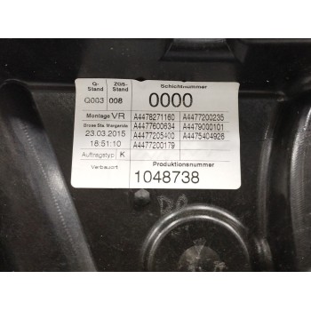 Recambio de elevalunas delantero derecho para mercedes-benz vito kasten 1.6 cdi cat referencia OEM IAM A4477200079 A4479063500 