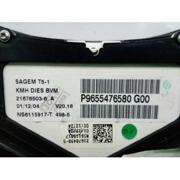 Recambio de cuadro instrumentos para peugeot 307 break/sw (s2) sw pack referencia OEM IAM 9655476580G00  