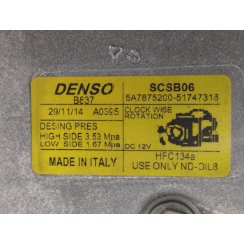 Recambio de compresor aire acondicionado para fiat nuova 500 (150) 1.2 cat referencia OEM IAM 5A7875200 51747318 SCSB06