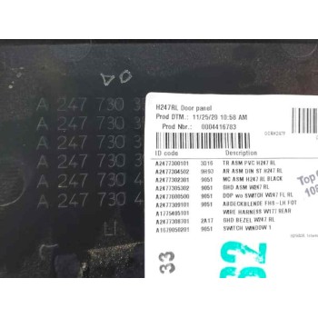 Recambio de guarnecido puerta trasera izquierda para mercedes-benz gla (h247) gla 200 d (247.712) referencia OEM IAM A2477303301