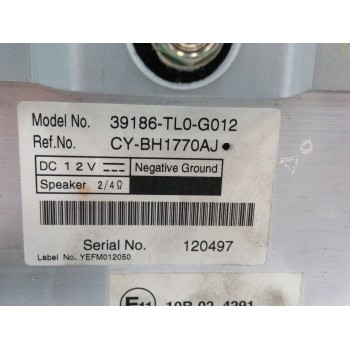 Recambio de modulo electronico para honda accord berlina (cu) 2.2 dtec cat referencia OEM IAM 39186TL0G012 AMPLIFICADOR AUDIO CY