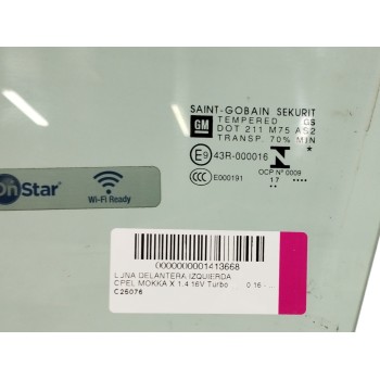 Recambio de luna delantera izquierda para opel mokka x (j13) 1.4 (_76) referencia OEM IAM   