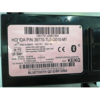 Recambio de modulo electronico para honda accord berlina (cu) 2.2 dtec cat referencia OEM IAM 39770TL0G010M1 BLUETHOOTH 