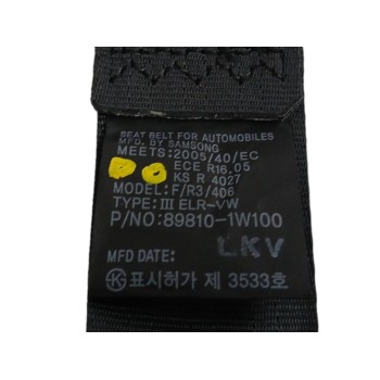 Recambio de cinturon seguridad trasero izquierdo para kia rio 1.2 cat referencia OEM IAM 898101W100  