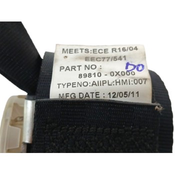 Recambio de cinturon seguridad trasero izquierdo para hyundai i10 1.2 16v cat referencia OEM IAM 898100X000  