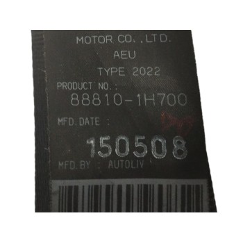 Recambio de cinturon seguridad delantero izquierdo para kia cee´d 2.0 crdi referencia OEM IAM 888101H700  