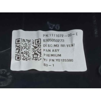 Recambio de rejilla aireadora para tesla model 3 (5yj3) ev referencia OEM IAM 111107200E TRASERA APOYABRAZOS 154612900D
