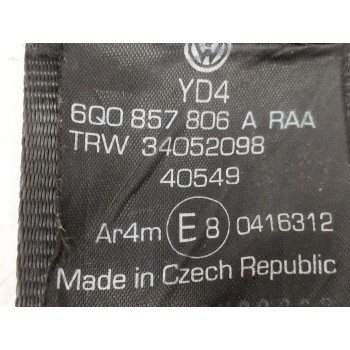 Recambio de cinturon seguridad trasero derecho para volkswagen polo (9n3) 1.4 tdi referencia OEM IAM 6Q0857806A  