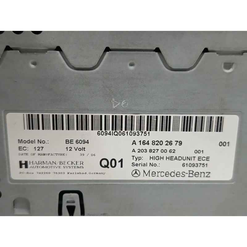 SISTEMA AUDIO / RADIO CD A2038270062