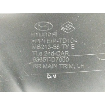Recambio de guarnecido puerta trasera izquierda para hyundai tucson 1.6 cat referencia OEM IAM 83351D7000 NEGRO 