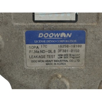 Recambio de compresor aire acondicionado para kia carens 2.0 turbodiesel cat referencia OEM IAM 1625019100 R134A 3F3010150