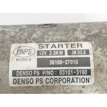 Recambio de motor arranque para hyundai tucson (jm) 2.0 crdi cat referencia OEM IAM 3610027010  