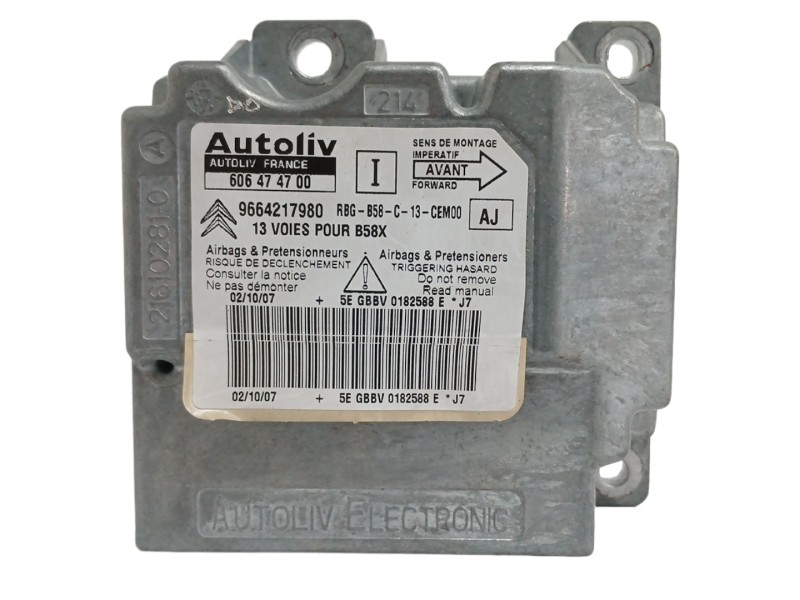 Recambio de centralita airbag para citroën c4 picasso 1.6 16v hdi fap referencia OEM IAM 9664217980 606474700 