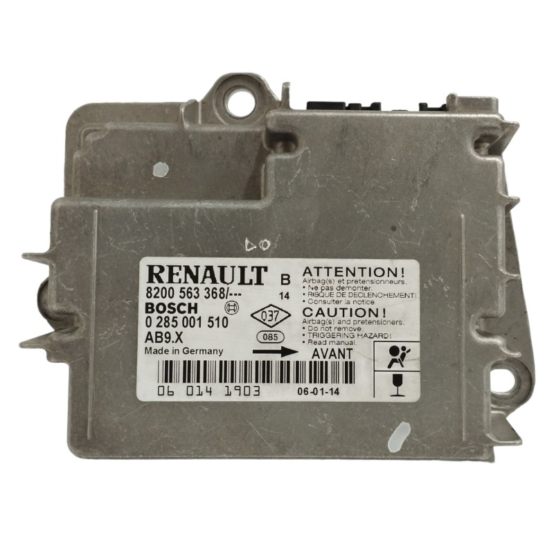Recambio de centralita airbag para renault clio iii (br0/1, cr0/1) 1.5 dci (br17, cr17) referencia OEM IAM 8200563368 0285001510