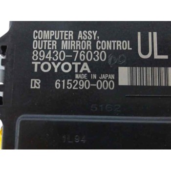 Recambio de modulo electronico para lexus ux(za10) (2018) 2.0 hibrido referencia OEM IAM 8943076030 615290000 