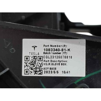 Recambio de guantera para tesla model 3 (5yj3) ev referencia OEM IAM 108334081K  