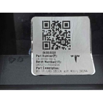 Recambio de moldura para tesla model 3 (5yj3) ev referencia OEM IAM 161956902A DEL SALPICADERO 